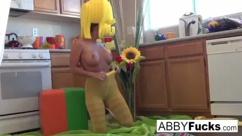Big Tittied Brunette Fucks Herself with a Cuccumber