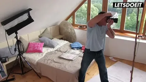 Blonde Strips Naked at Her Photoshoot&period;&period;&period; He Grabs Her Ass and Keeps Shooting