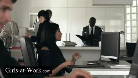 The Busty Secretary Craves for a Dp with Her Colleagues