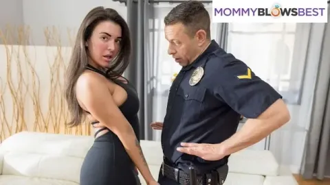 Hot Busty Milf Tittyfucked by the Law's Big Long Dick