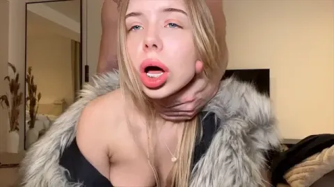 Pick Up a Stranger while Walking My Dog. Hot Sex in a Fur Coat
