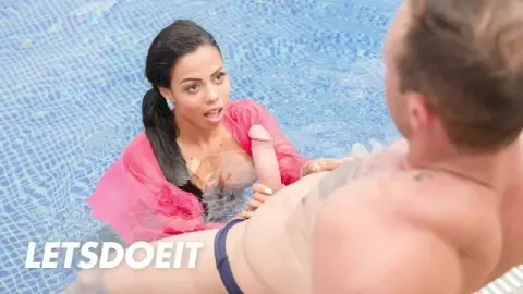 Busty Colombian Slut Canela Skin Fucked by the Pool by Stranger