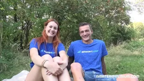 Czech Amateur Ginger Charli Red and Her Boyfriend Love Public Sex