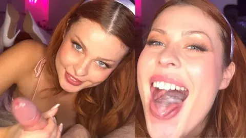 Cute Redhead Roomate Suprises Me with a Sloppy Blowjob