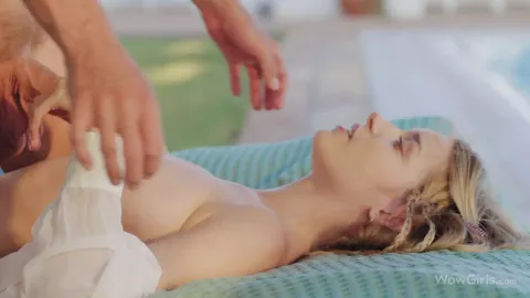 Beautiful Blonde Girl Freya Mayer getting Fucked by the Pool