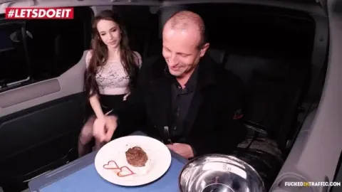Letsdoeit - Steak and Blowjob Surprise for Czech Taxi Driver