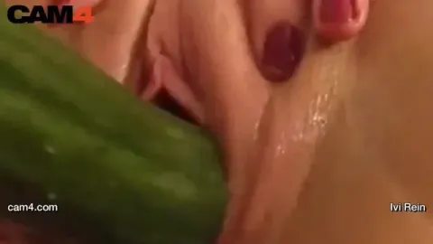 Ivi Rein Destroys Her Pussy and Ass with a Fully Vegan Cucumber