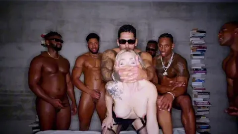 Blonde Takes BBC Gangbang in Every Hole