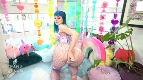 Cute Fishnet Slut Talks Dirty and Cums Hard for the Camera