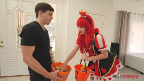 Queen of hearts fucked on a couch