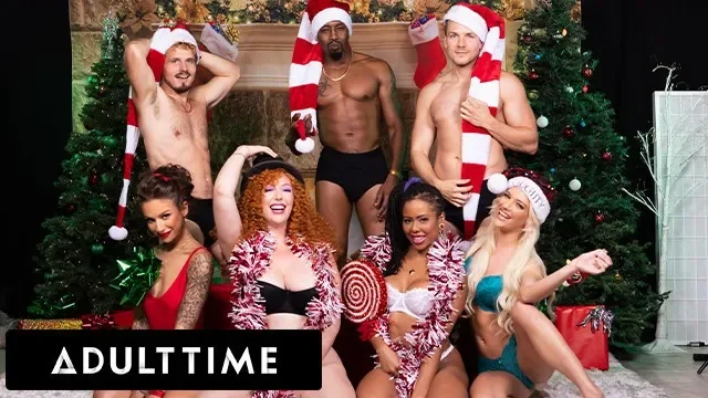 Insane Christmas Orgy! with Lauren Phillips, Kira Noir, Kenna James, and Ap...