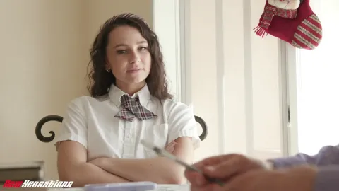Teen Student Gets Christmas Cum down Her Throat (liz Jordan)