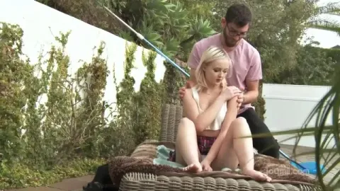 the Poolboy Fucks Busty Blonde!