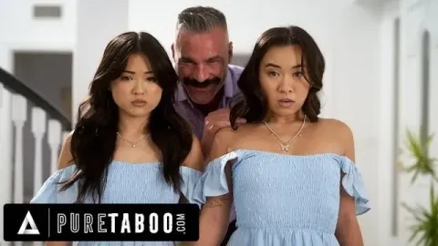 Pure Taboo Asian Stepsisters Lulu Chu & Kimmy Kimm Fulfill Their Stepdad's Do...