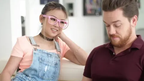 Nerdy Asian Teen Lulu Chu gets Her Extremely Tight Pussy Creampied by Monster...