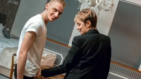 Tutor with Short Hair Nailed by Student in Several Hot Poses