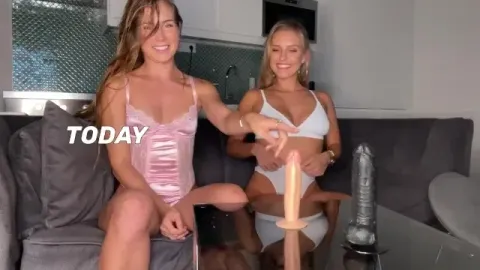Lesbian Blondes Playing with Dildos