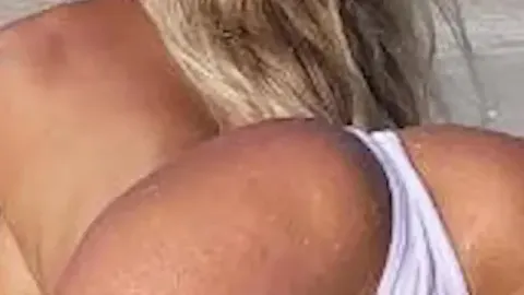 Posing in White Bikini on Beach