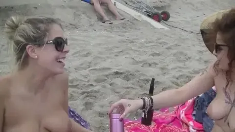 Exhibitionist Wife 481 Pt1 - Mrs Ginary and Mrs Brooks Nude Beach Day! Make H...