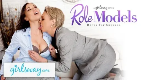 Mature Lesbian Gifts Aidra Fox a Power Suit & Feels Her Up