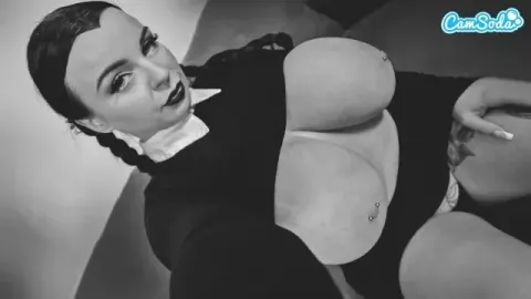Thick Ass Wednesday Addams with Big Tits and Wet Pussy Plays with Herself - C...