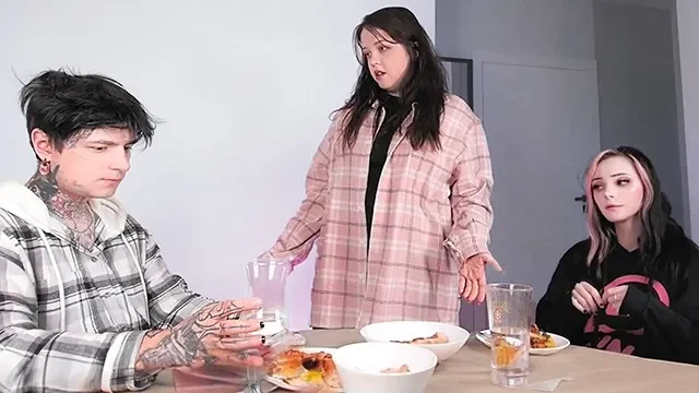Bumped into Her Stepbrother in a Video Chat Room and Cum on Him (episode 1) -...