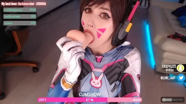 D.va Cosplay Babe Blowjob Cute Fuck Machine