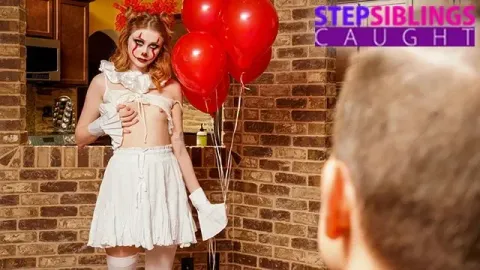 Creepy Clown Scarlet Skies has Stepbro Screaming in Delight