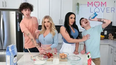 Danielle Renae & Sheena Ryder have Fuck Fest W/ Stepsons when Husbands are Ou...
