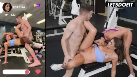 Gym Sluts Seduce Skinny Guy into Dirty Threesome
