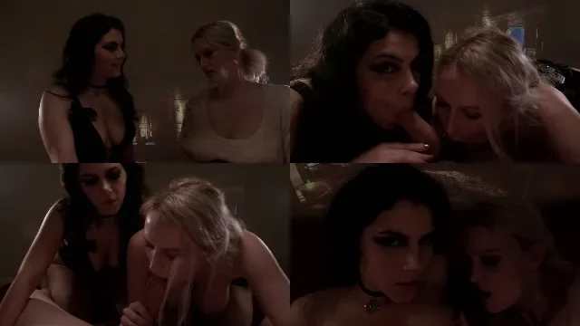 Blonde Brunette Cosplay Creampie POV Close-Up