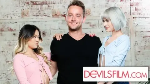 Lesbians Lulu Chu and Jessie Saint are down to Fuck a Guy